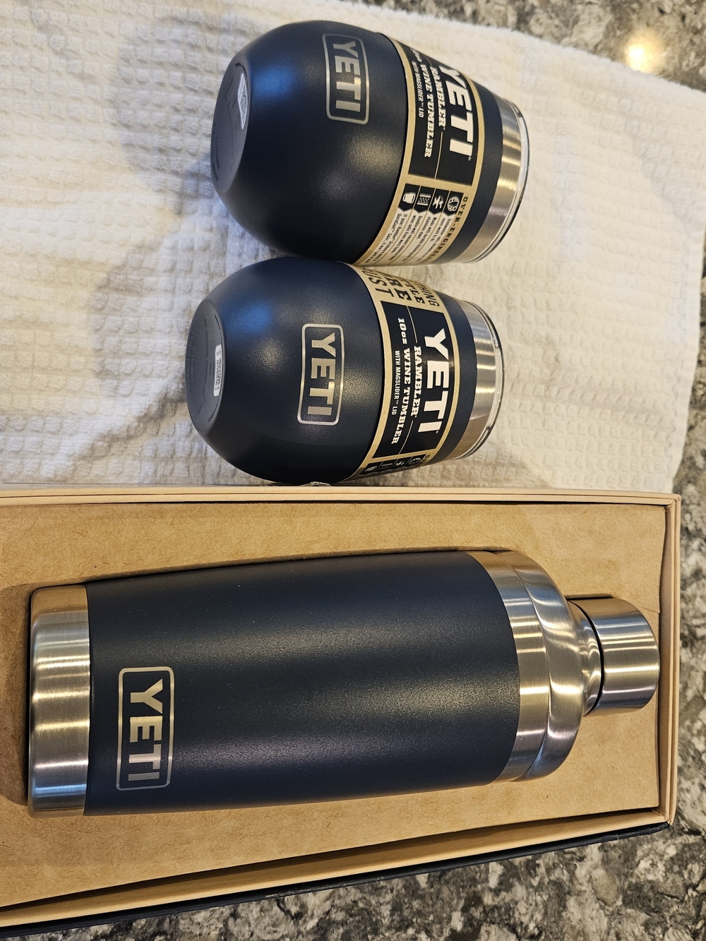 YETI Navy Drinkware Set, New in Box